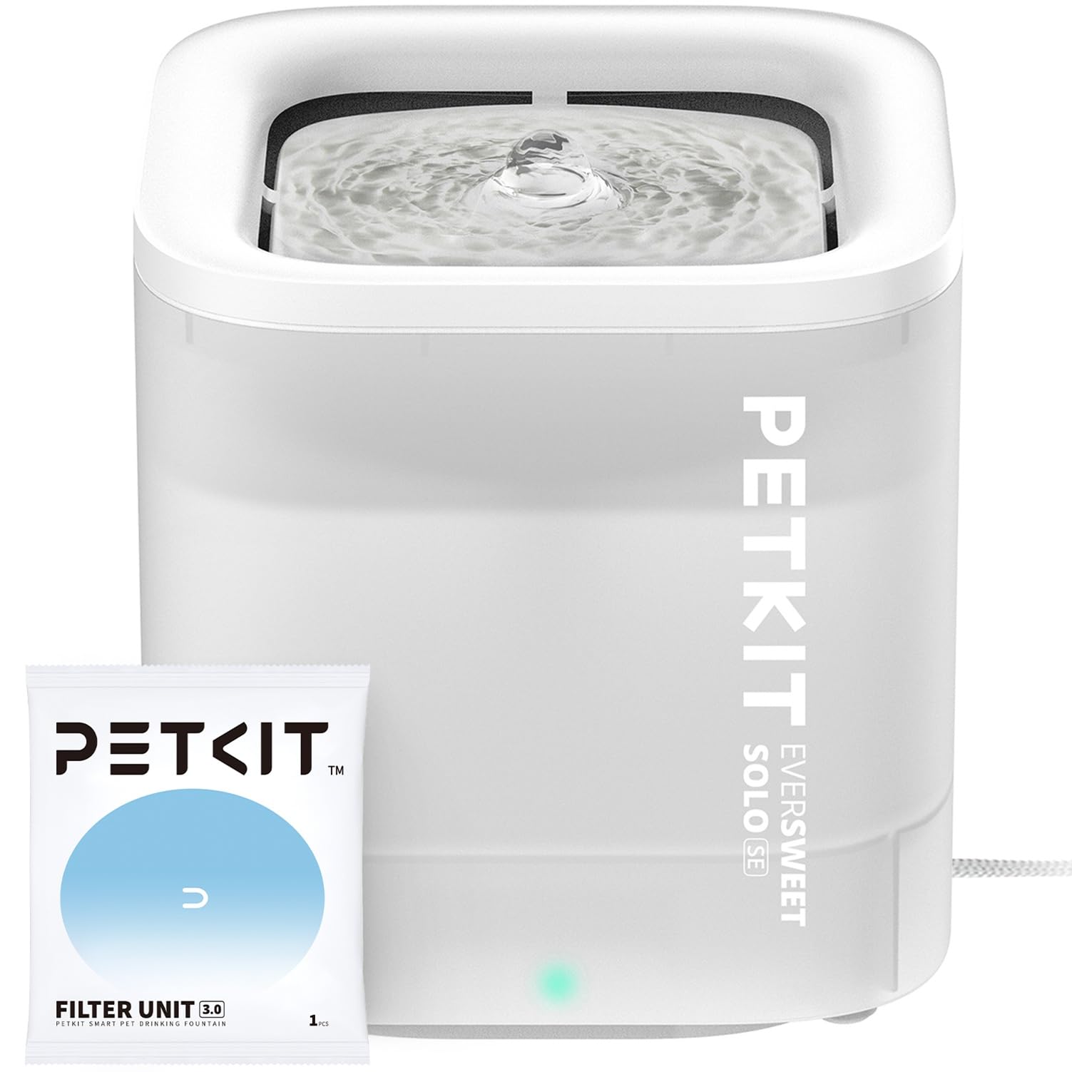 Fontaine à eau pour chat PETKIT Cybertail blanche avec réservoir translucide