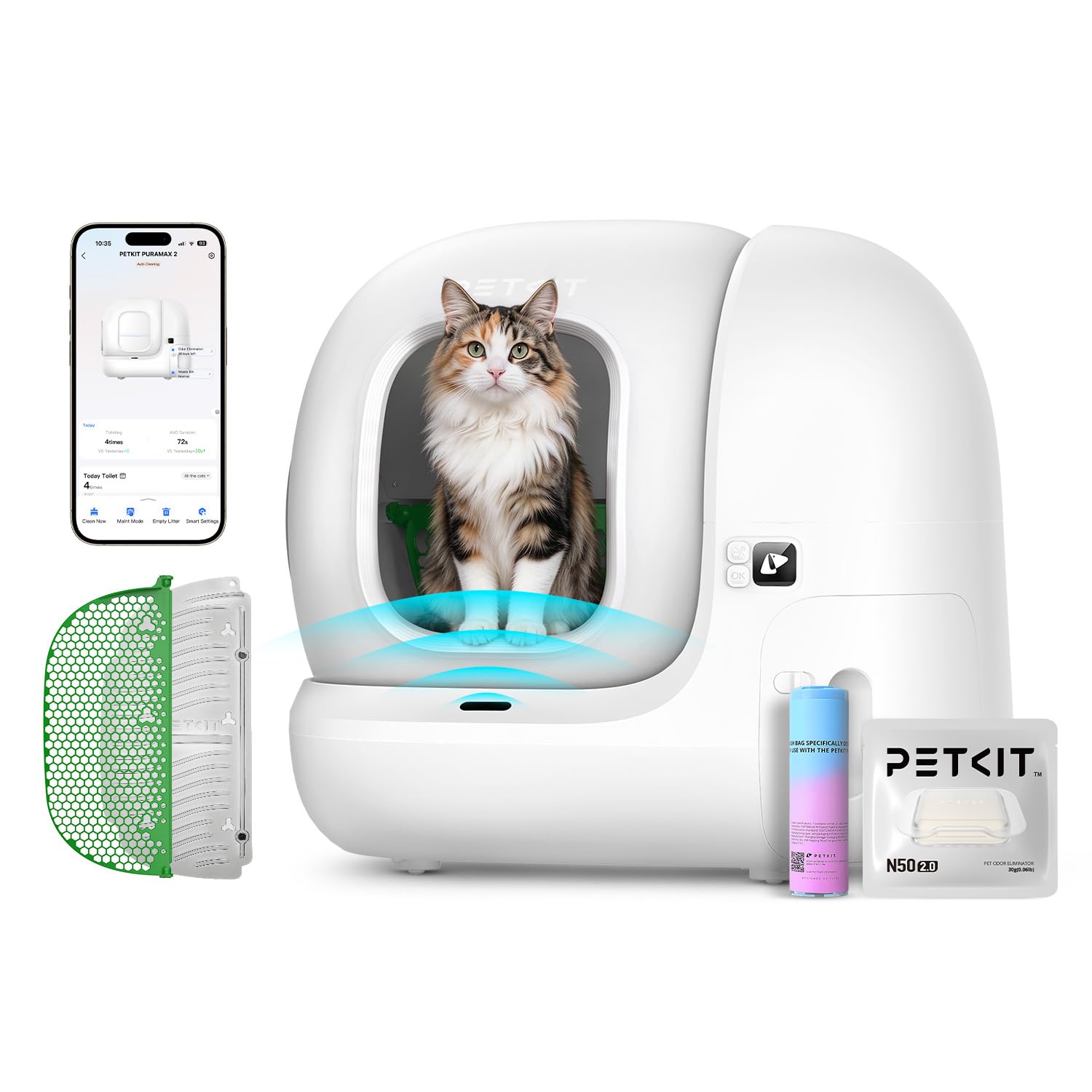 Litière autonettoyante pour chat PETKIT Pura Max 2 blanche
