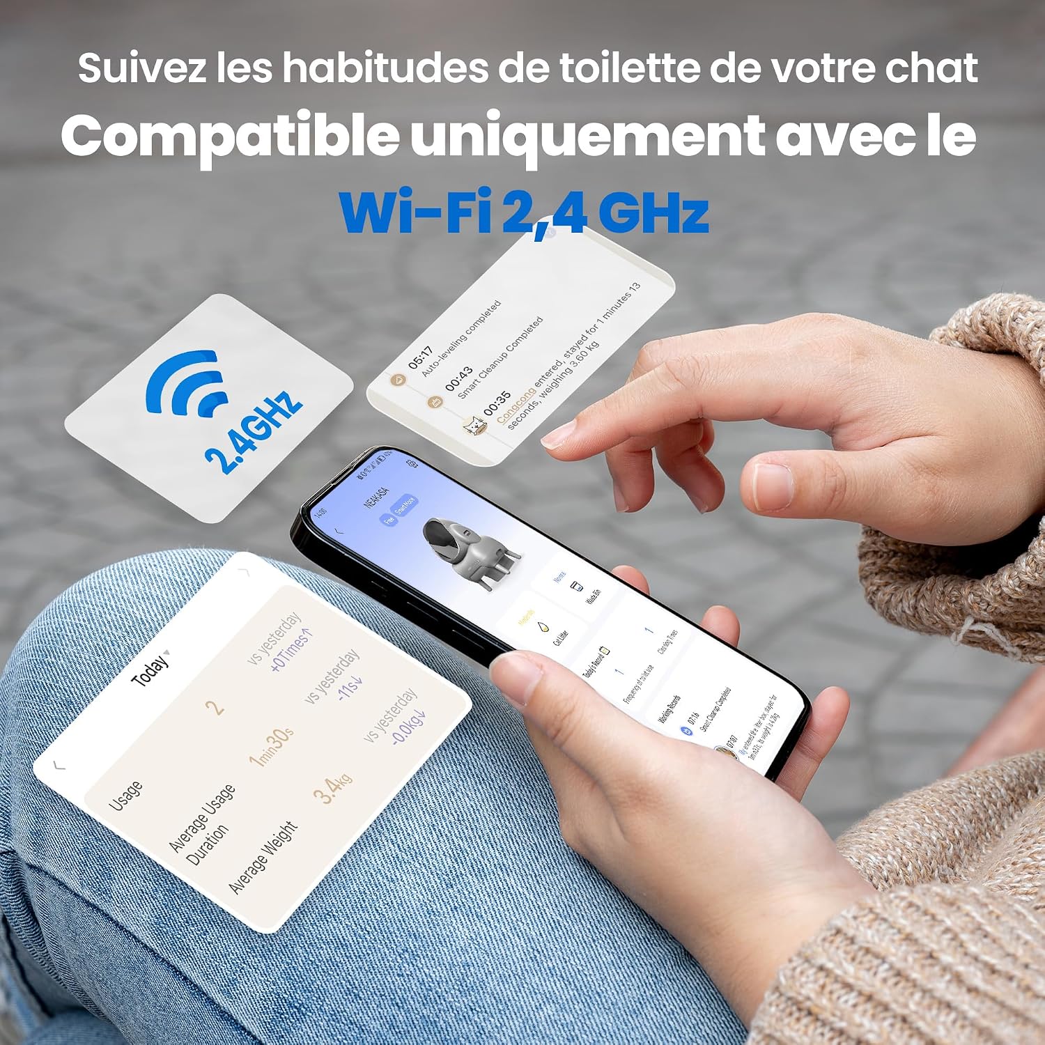 Litière autonettoyante ouverte Neakasa M1 grise, vue 7