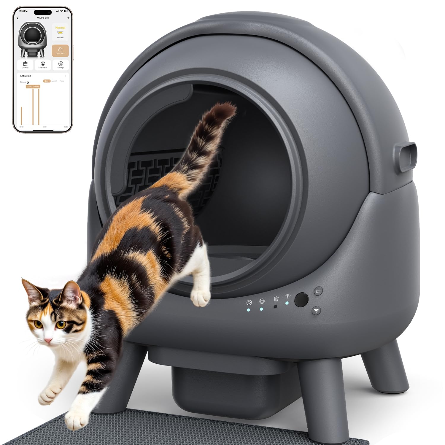 Litière autonettoyante pour chat FEELNEEDY avec capot