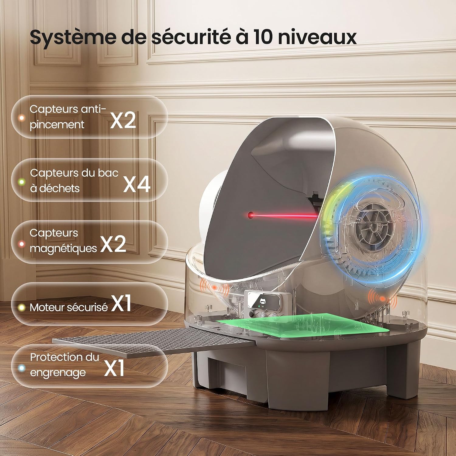 Litière autonettoyante ouverte XXL JUMMICO avec marchepied, vue 2