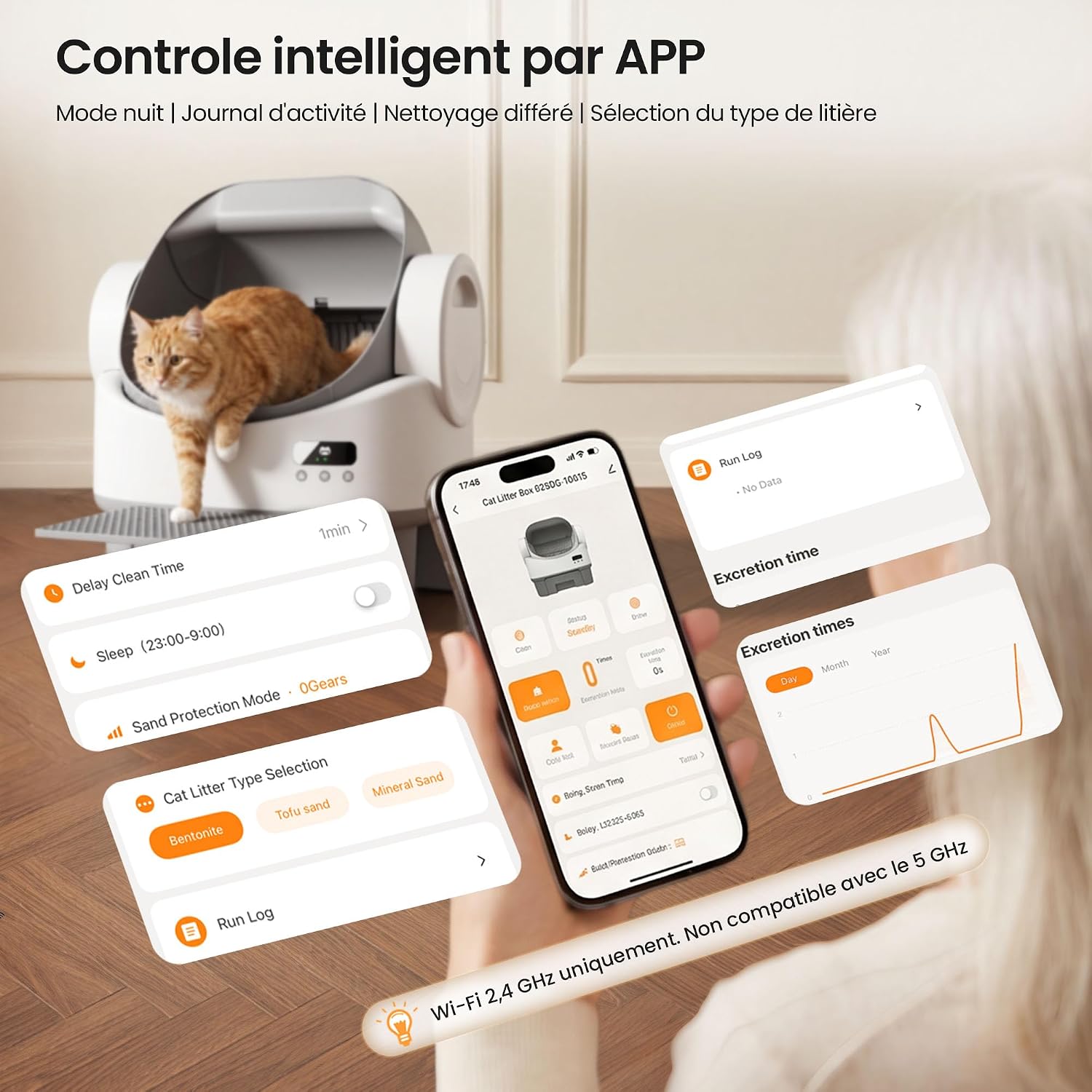 Litière autonettoyante ouverte XXL JUMMICO avec marchepied, vue 3