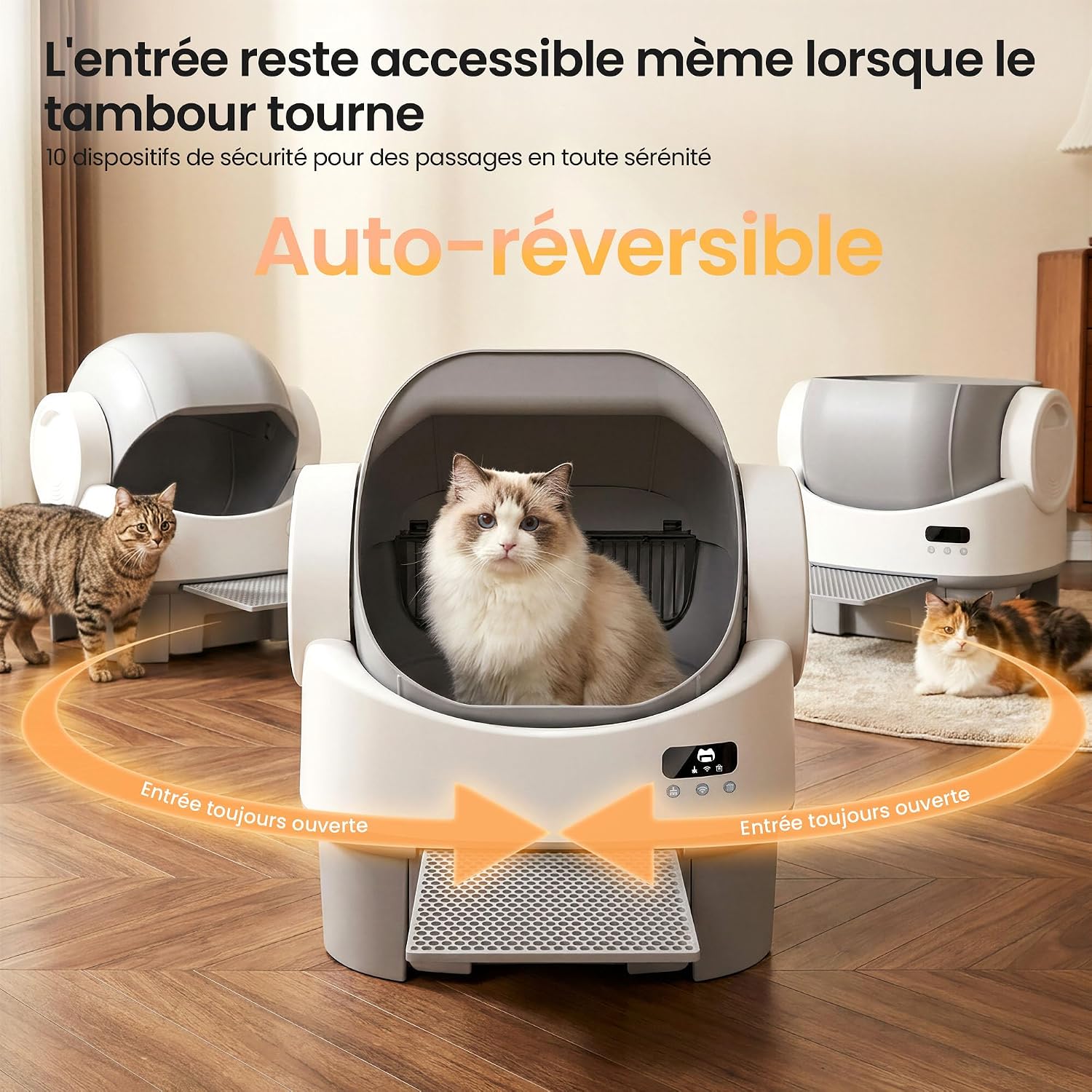 Litière autonettoyante ouverte XXL JUMMICO avec marchepied, vue 6