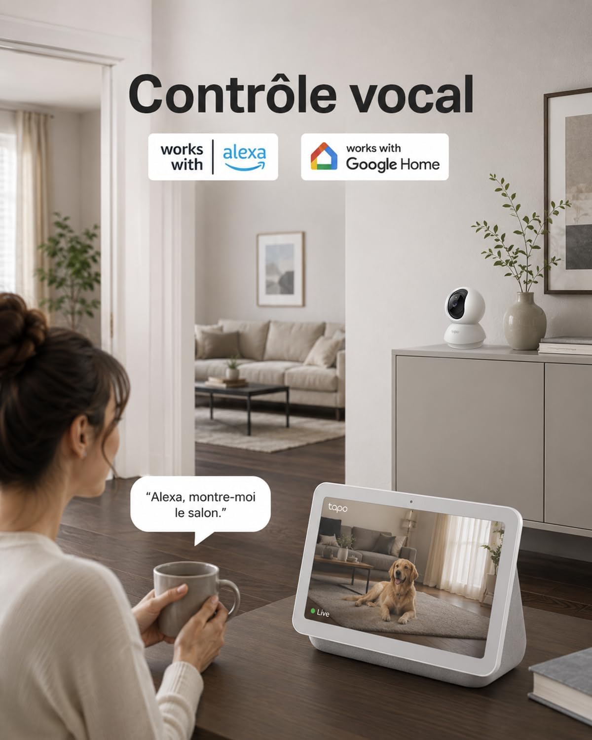 Caméra intérieure rotative Tapo C210 blanche, vue 10