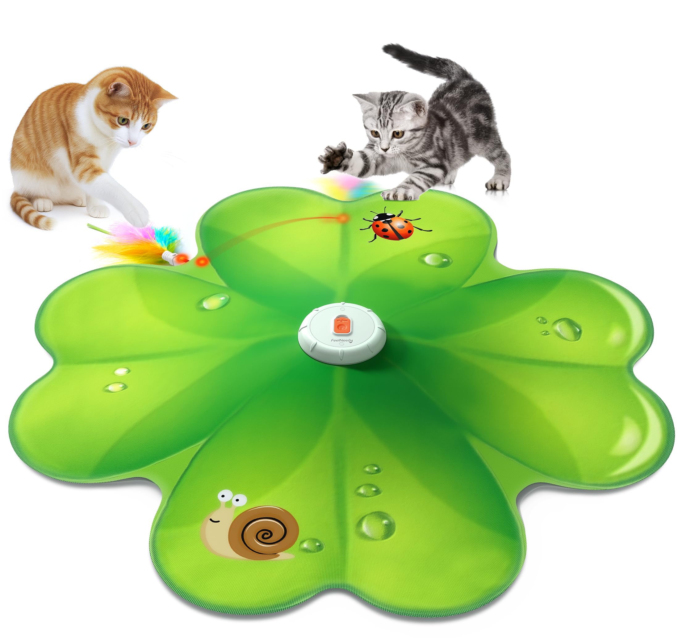 Jouet interactif pour chat FEELNEEDY vert en forme d'escargot