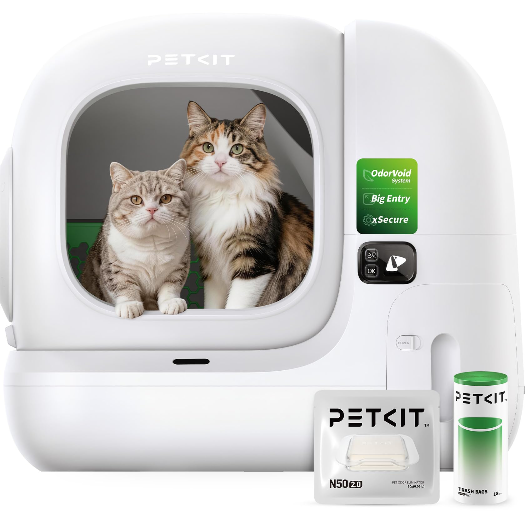 Litière autonettoyante PETKIT Purobot Max 3 blanche à grande ouverture