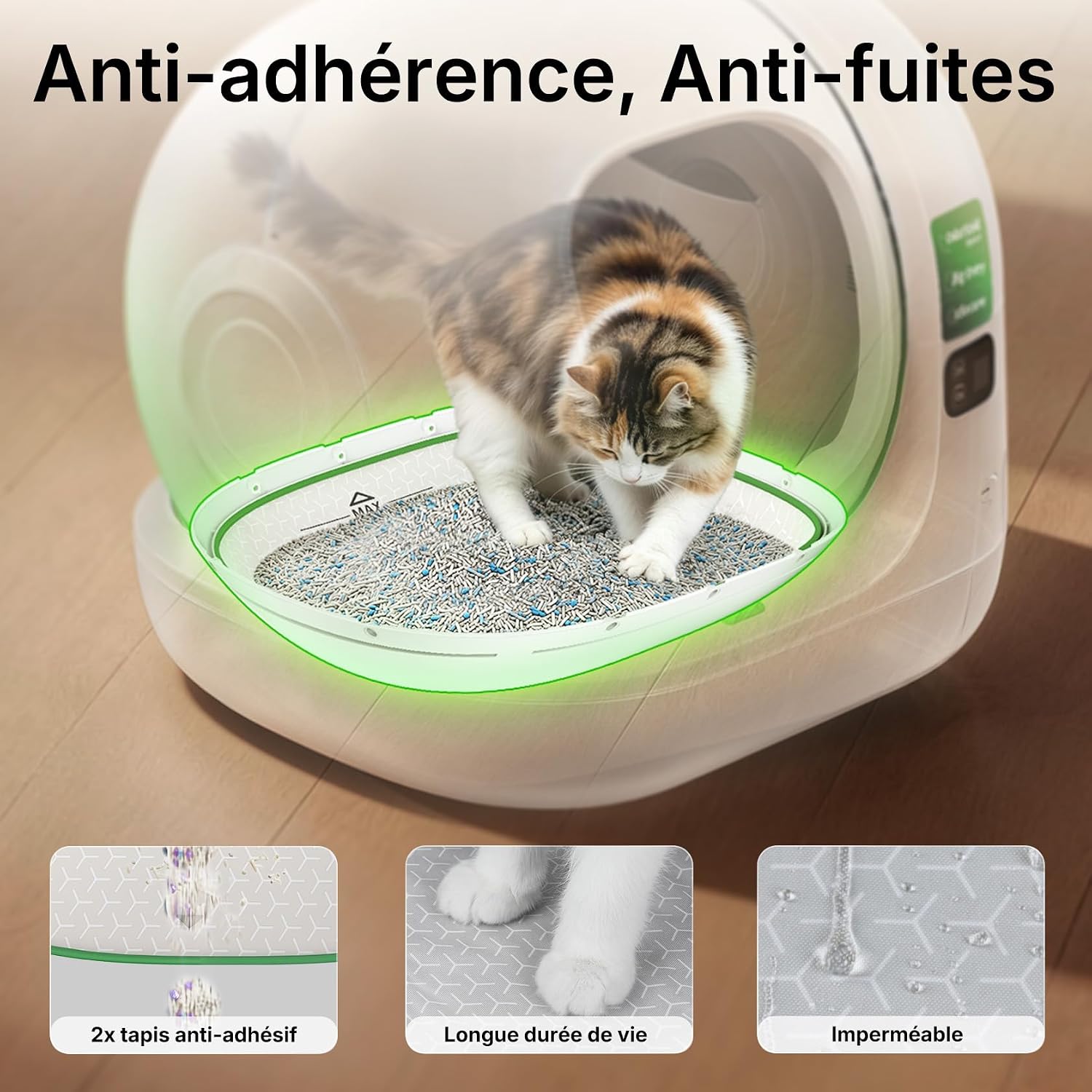 Litière autonettoyante PETKIT Purobot Max 3 blanche à grande ouverture, vue 5