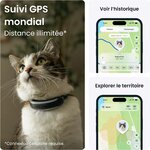 Collier GPS pour chat Tractive Mini noir avec son collier de sécurité, vue 2