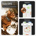 Collier GPS pour chat Weenect XS blanc avec son collier élastique, vue 3