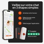 Collier GPS pour chat Weenect XS blanc avec son collier élastique, vue 7