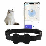 Collier traceur pour chat liiyiela F5 noir compatible Localiser d'Apple