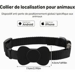 Collier traceur pour chat liiyiela F5 noir compatible Localiser dApple, vue 2