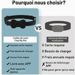Collier traceur pour chat liiyiela F5 noir compatible Localiser dApple, vue 5