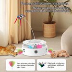 Jouet chat interactif 3 en 1 Soarer blanc avec plume, papillon et piste à balles, vue 5