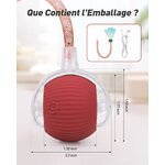 Balle électrique interactive rouge pour chat avec sa queue, vue 6