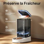 Distributeur de croquettes PETKIT Fresh Element Solo gris clair avec gamelle inox, vue 4