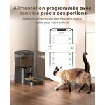 Distributeur de croquettes automatique oneisall 3,5 L noir avec gamelle inox, vue 3