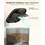 Distributeur de croquettes automatique oneisall 3,5 L noir avec gamelle inox, vue 4