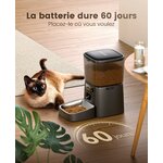 Distributeur de croquettes automatique oneisall 3,5 L noir avec gamelle inox, vue 6