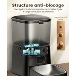 Distributeur de croquettes automatique oneisall 3,5 L noir avec gamelle inox, vue 8