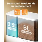 Distributeur de croquettes et deau oneisall blanc avec deux gamelles inox, vue 6