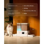 Distributeur de croquettes et deau oneisall blanc avec deux gamelles inox, vue 8