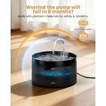 Fontaine à eau pour chat GIOTOHUN noire de 2 L avec réservoir translucide, vue 2