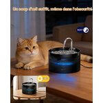 Fontaine à eau pour chat GIOTOHUN noire de 2 L avec réservoir translucide, vue 3