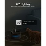 Fontaine à eau pour chat GIOTOHUN noire de 2 L avec réservoir translucide, vue 8