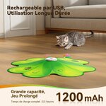 Jouet interactif pour chat FEELNEEDY vert en forme descargot, vue 3