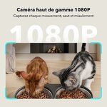 Distributeur de croquettes PETLIBRO noir à caméra et deux gamelles en inox, vue 2