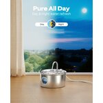 Fontaine à eau pour chat ATMZIQXR en inox argenté avec fenêtre de niveau, vue 4