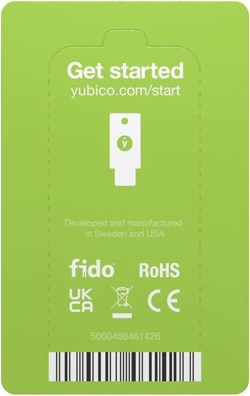 YubiKey 5 NFC packaging back
