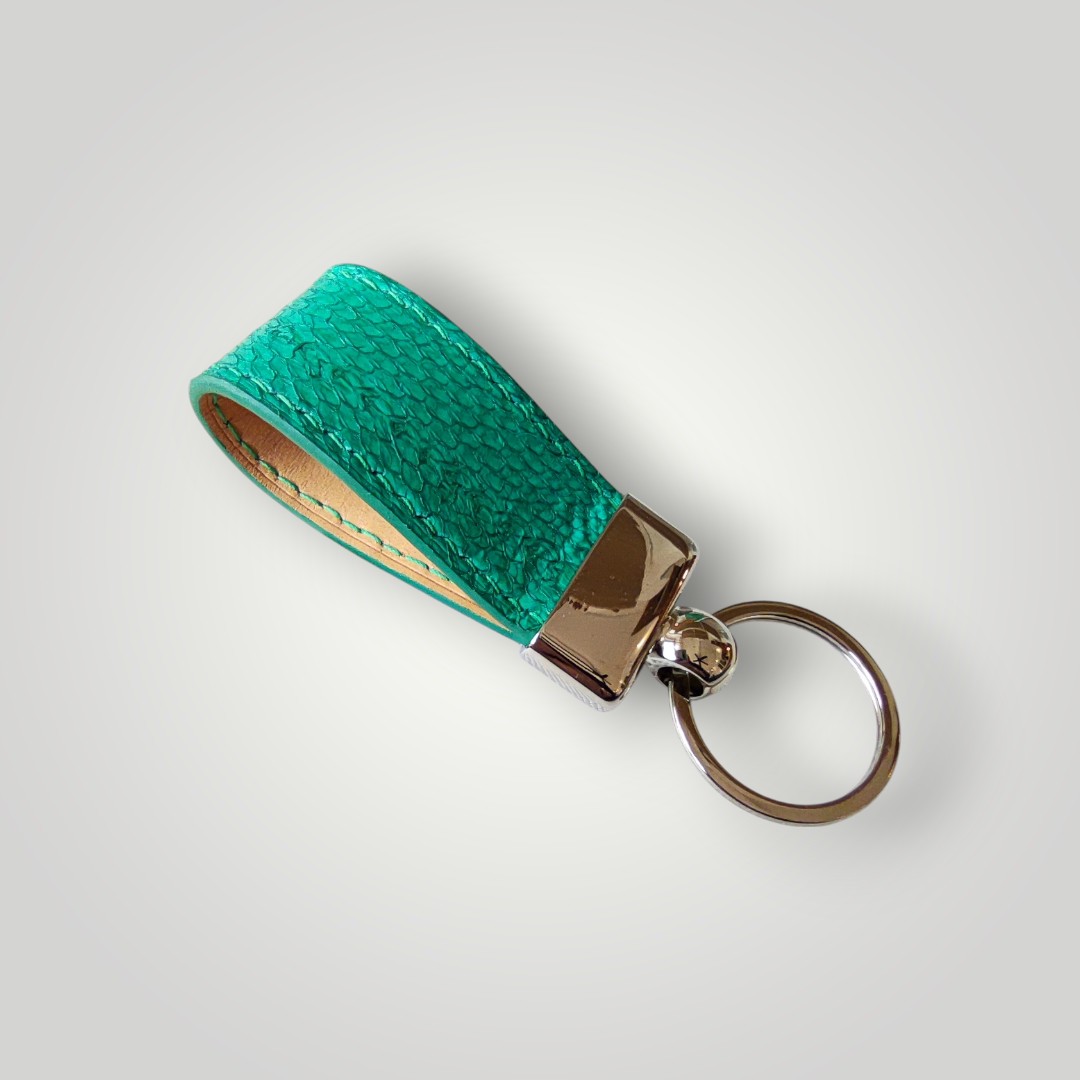 Porte-clés « Titouan » en cuir de poisson - Vert Menthe