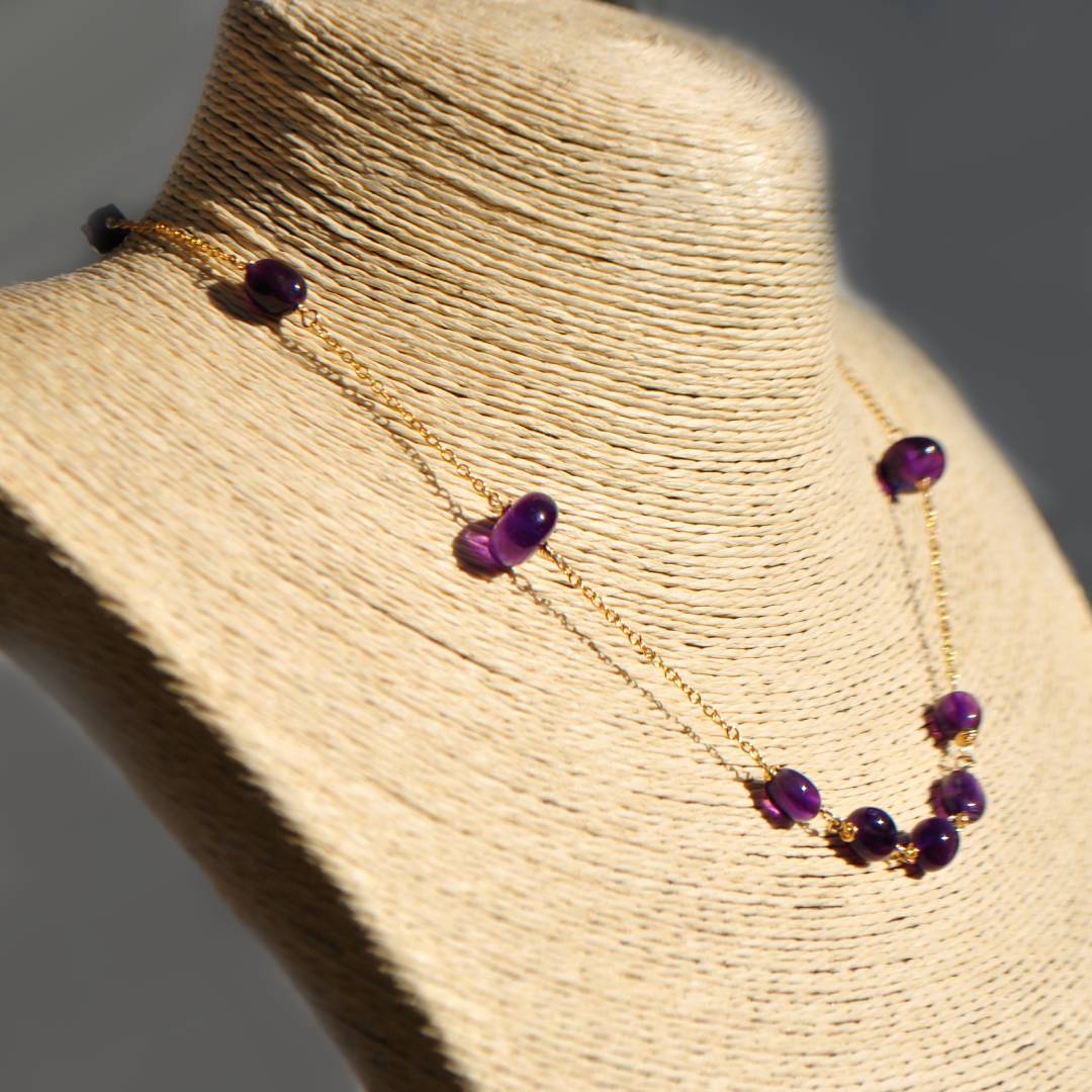 collier chaine amethyste-A