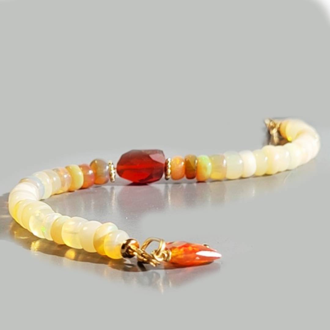 bracelet opale de feu et blanche-6