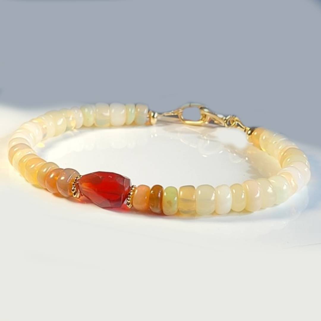 bracelet opale de feu et blanche-2