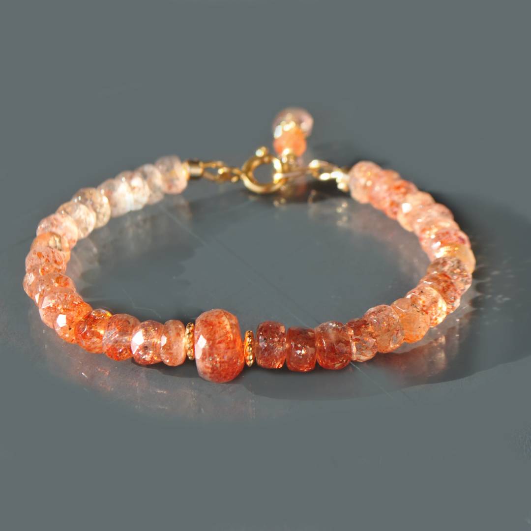 bracelet pierre de soleil orange