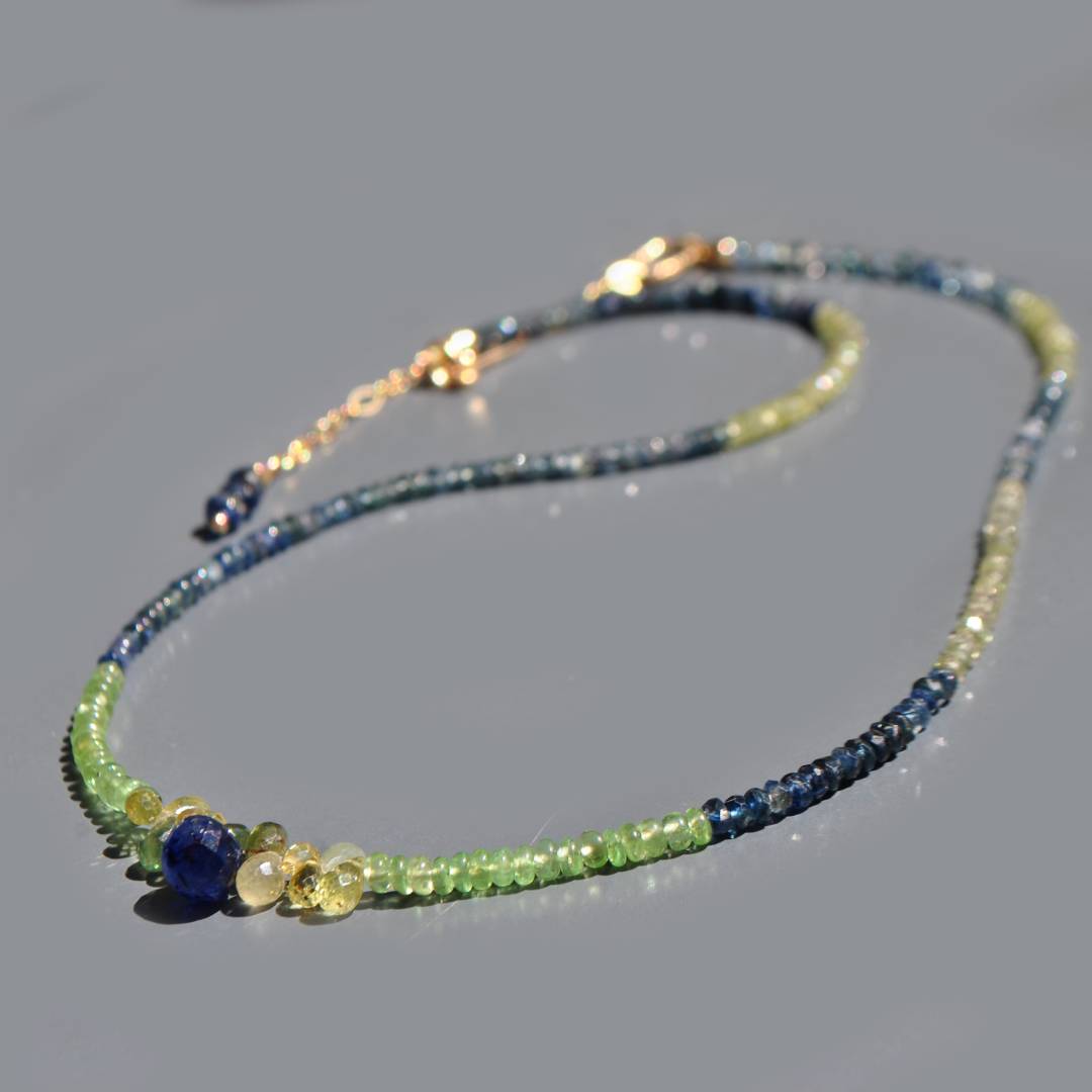 collier saphir vert et bleu-1