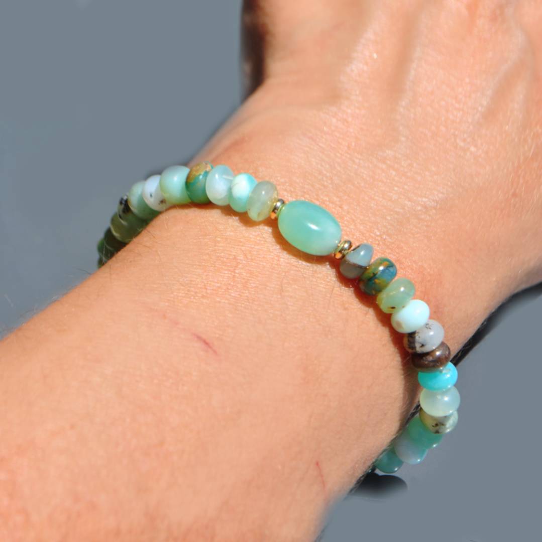 bracelet opale bleue du pérou or-A