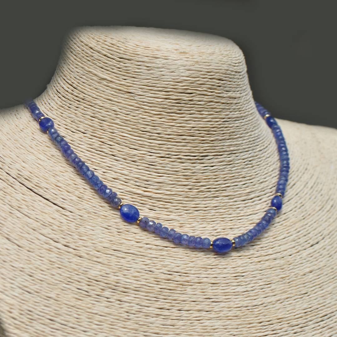 Collier Gold Filled 14ct Avec Pierre De Tanzanite Naturelle - Modèle 1833, Neuf Avec étiquettes, Marque Rosemimosa