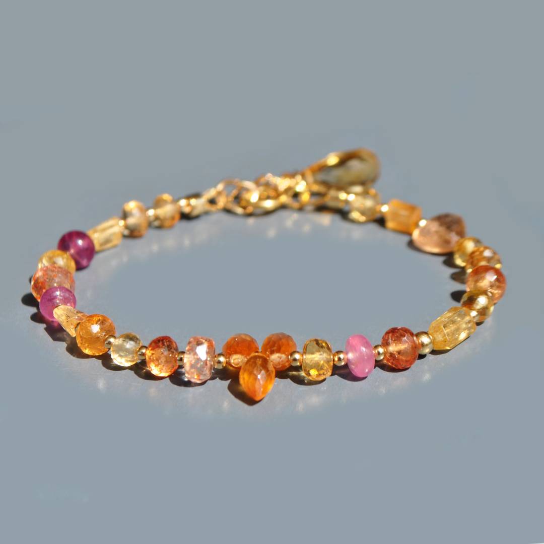 bracelet topaze saphir rose