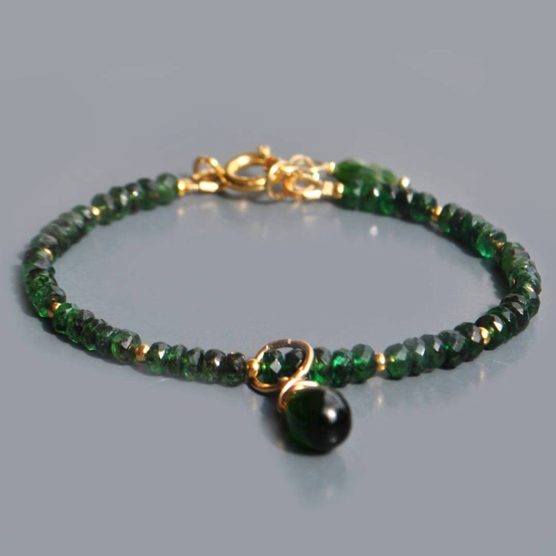 Bracelet émeraude chome diopside-A