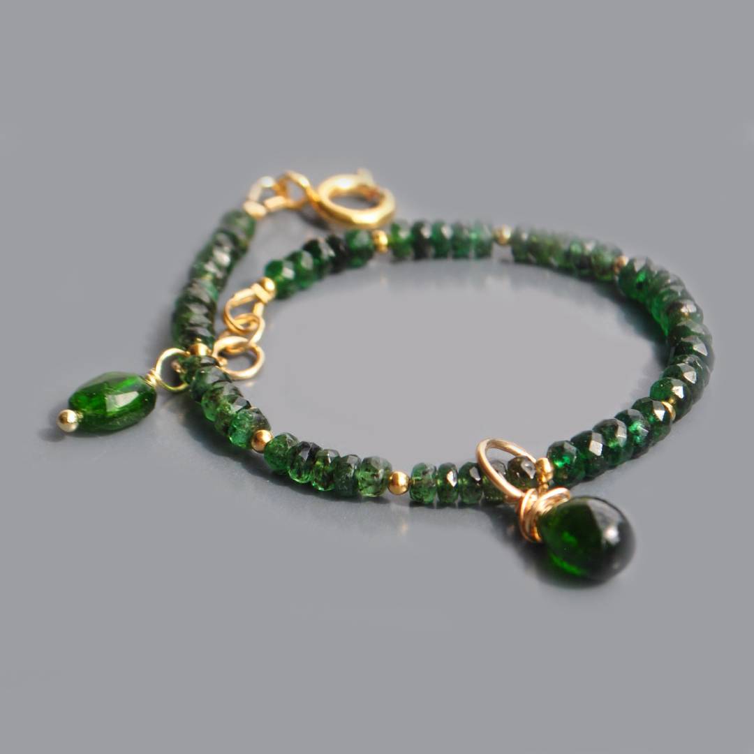 Bracelet émeraude chome diopside-3