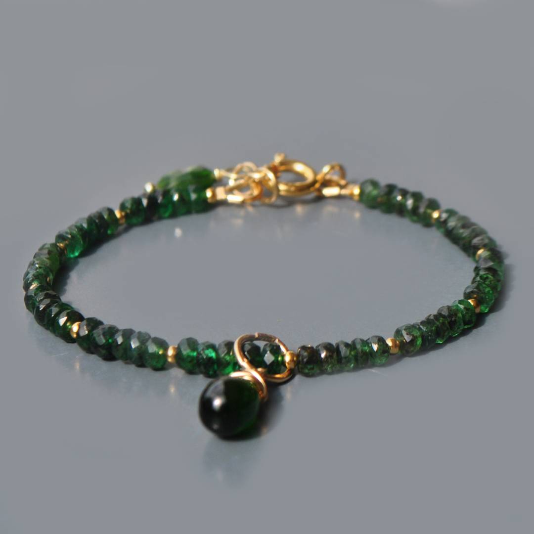 Bracelet émeraude chome diopside-7