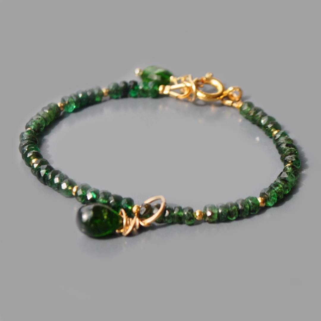 Bracelet émeraude chome diopside-5