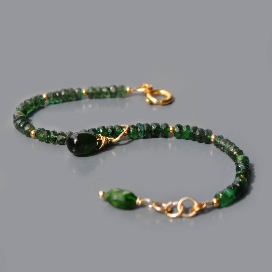 Bracelet émeraude chome diopside-4