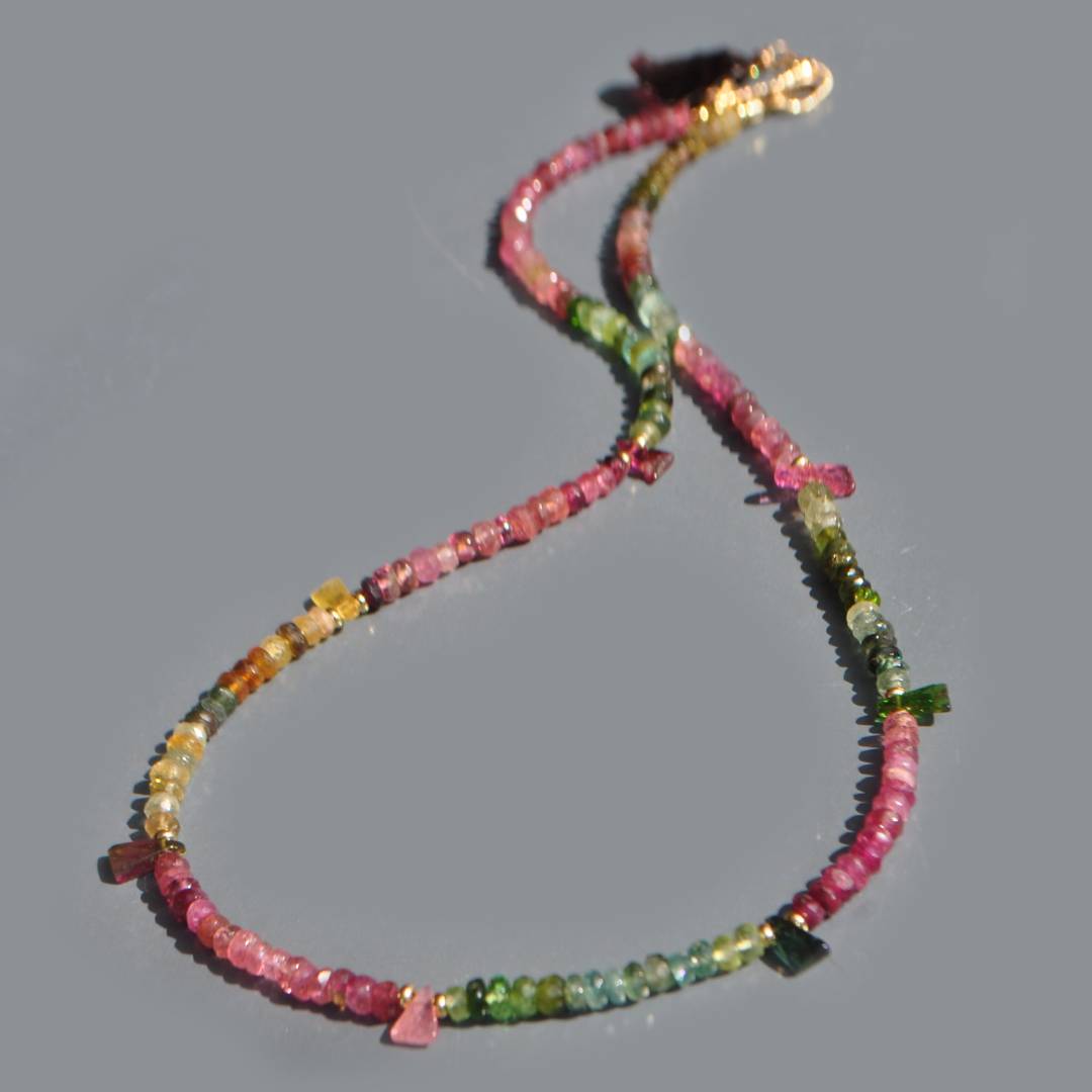 Collier tourmaline multi grenat brut-2