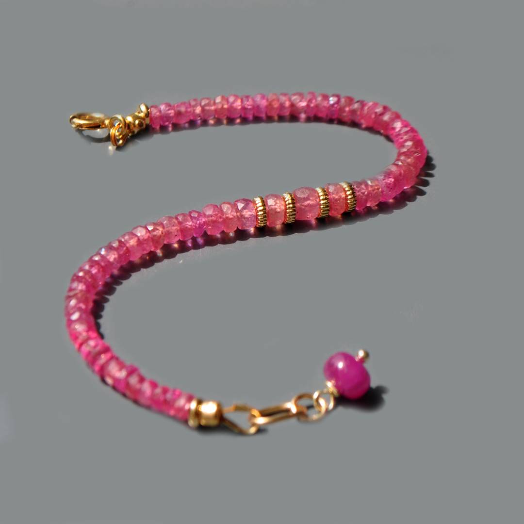 bracelet saphirs rose