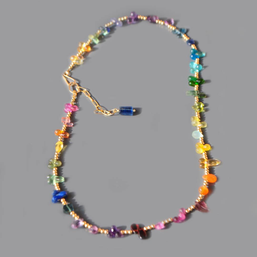 collier goutte facette saphir zircon-2